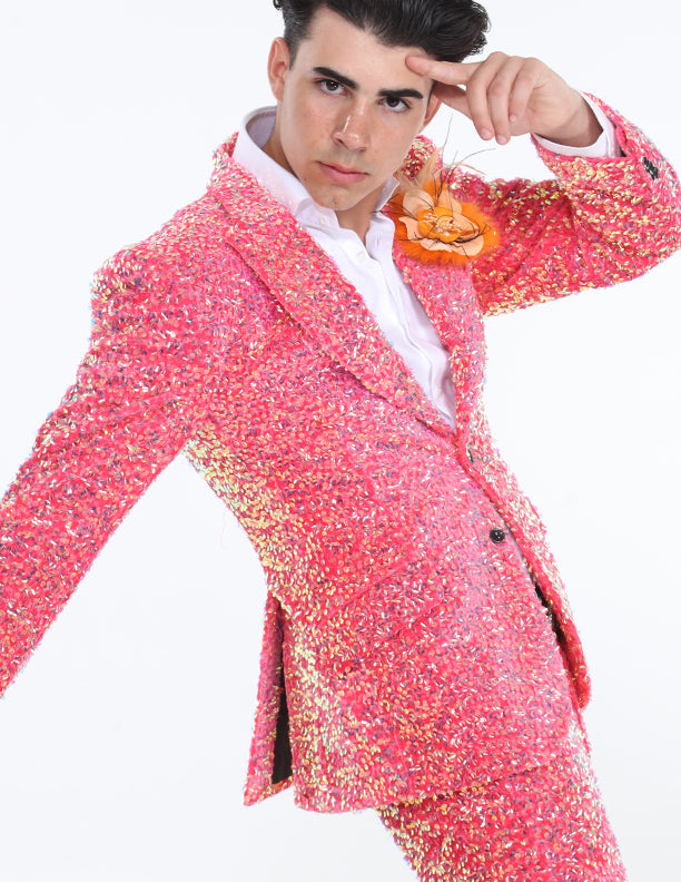 PINK SUEQUIN SUIT, ANGELINO