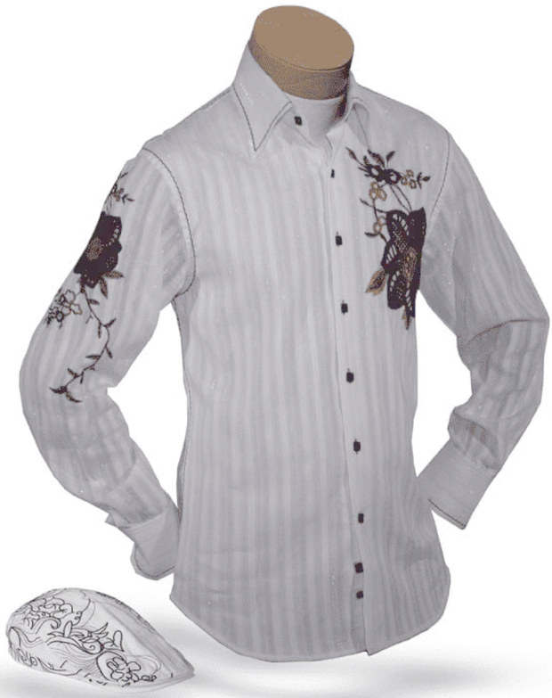 white shirt with embroidery, Angelino