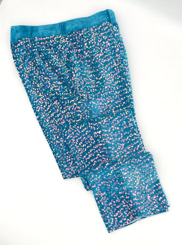 glitter pants men teal, ANGELINOI