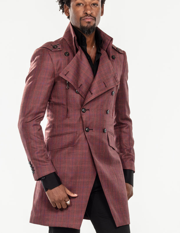 mens long coat, Rust, Angelino