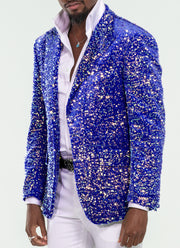 sequin blazer men blue,Angelino