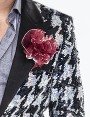 sequin blazer hunds design silver /black, Angelino