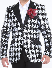mens sequin blazer, hounds design black/white, Angelino