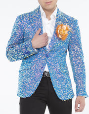 sequin blazer men turquise, Angelino