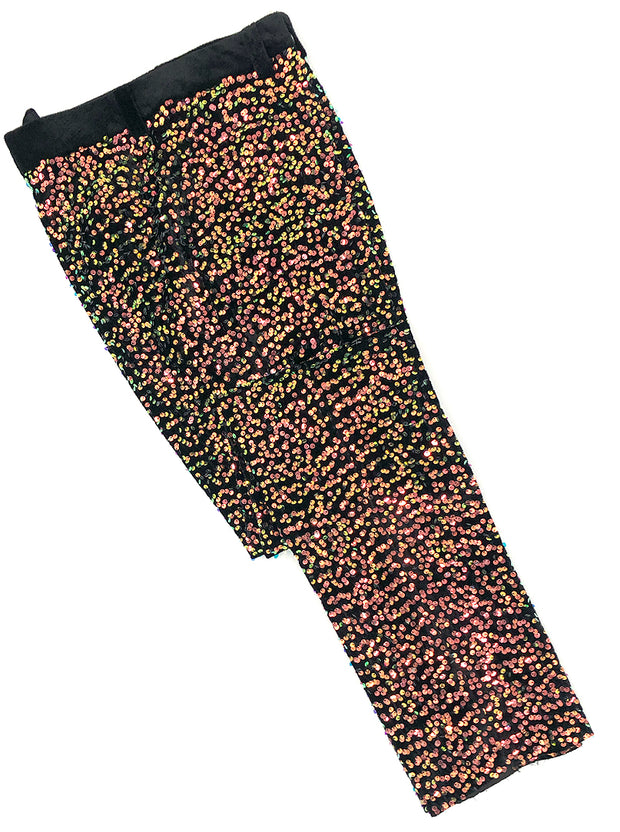 sequin pants men, black. ANGELINO