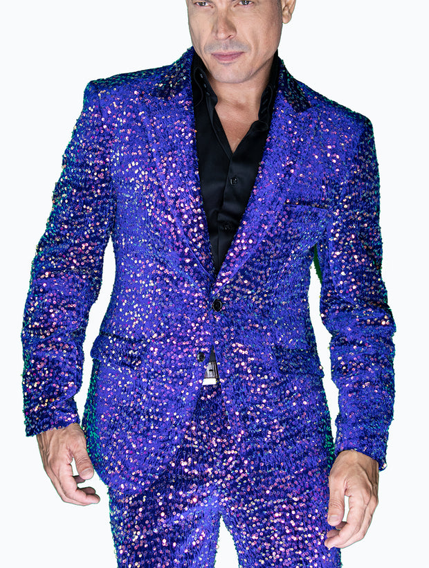sequin suit blue men, Angelino