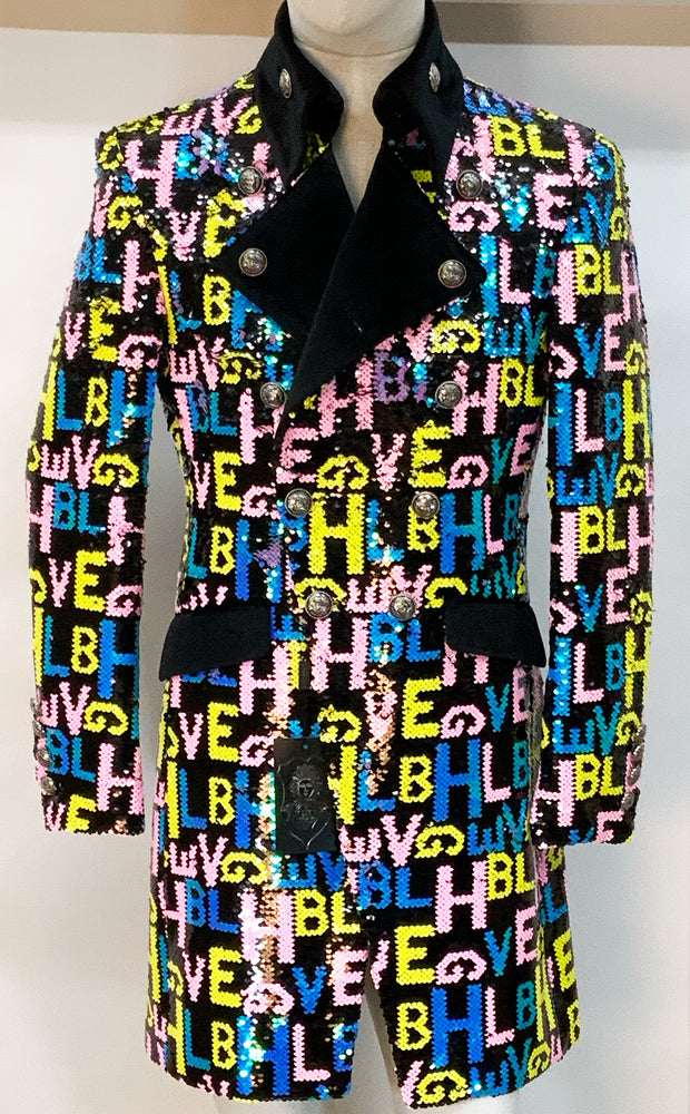 sequin long coats,Angelino