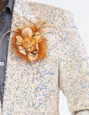 mens sequin blazer, cream color, Angelino