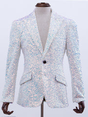 white sequin blazer for men,ANGELINO