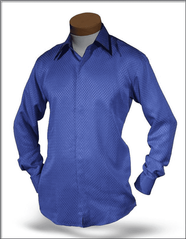 Men's Silk Shirts, SJ Blue - Fashion-Dress Shirt - ANGELINO