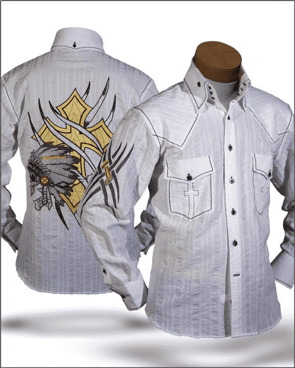 Men's Fashion shirt Indian White, High collar shirt