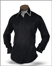 Men's Silk Shirts SJ Black- Fashion-Dress Shirt-2020 - ANGELINO