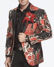 Men's Elegant Fashion Blazer and Sport Coat Cactos Red - ANGELINO