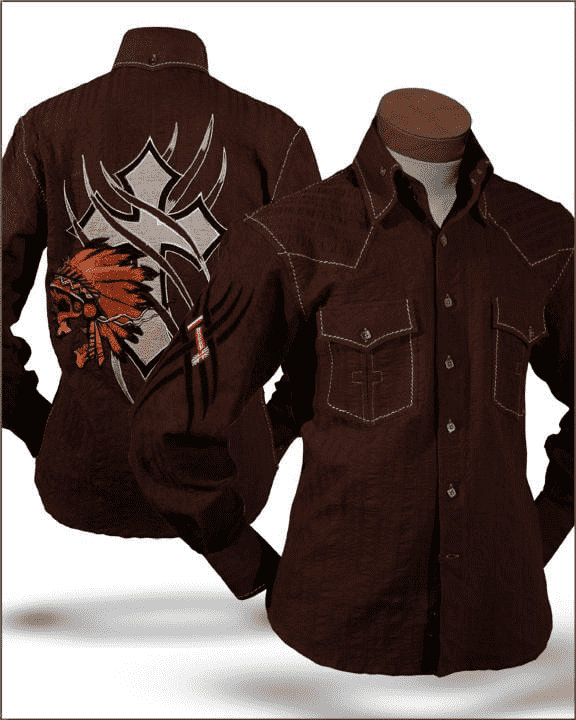 Men's Fashion Shirt - Indian Brown - ANGELINO