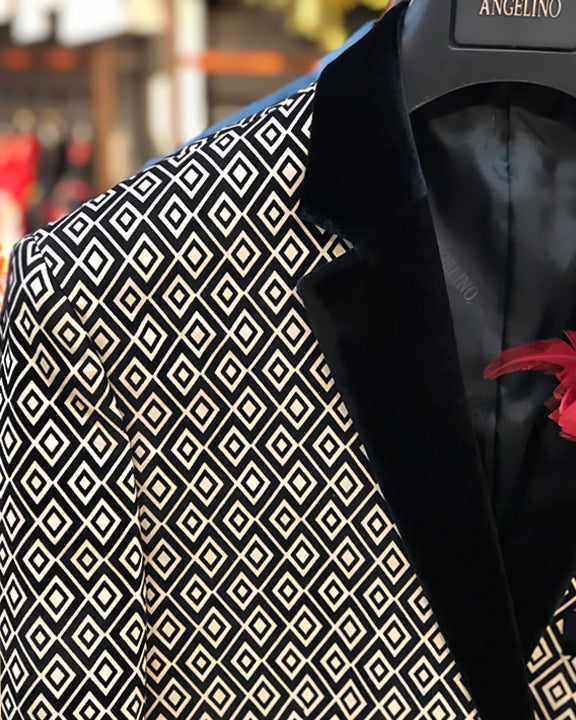 Men's  Blazer  FL. Diamond - Dinner Jacket - Sport Coat - Prom-Wedding - ANGELINO