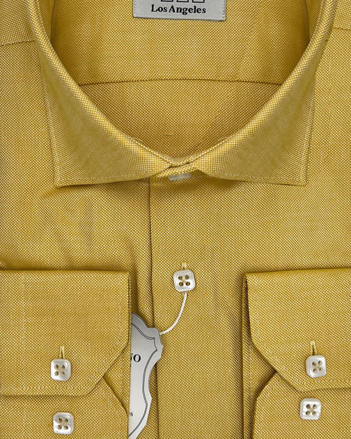 gold series dress shirts Men's Gold Chains Print Button Down Long Sleeve Silk Shirt Gold / XS main image 0