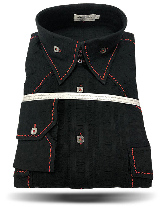 Men's Fashion Shirt - Indian Black - ANGELINO