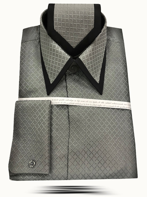 Men's Silk Shirts SJ Gray - Dress Shirt-Men-Fashion - ANGELINO