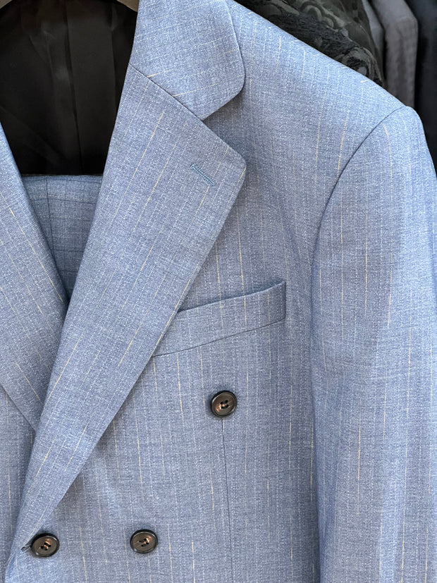 Suit Fashion Men, Stylish Men's Suits, Double Breasted Blue