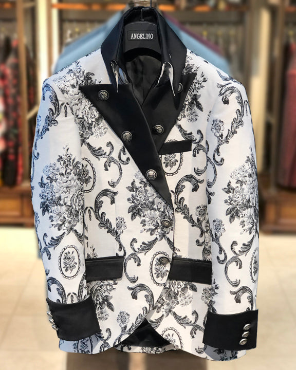 Long Coat Men - Prom tuxedo 2021 - Lord V. White - Long Blazer - ANGELINO