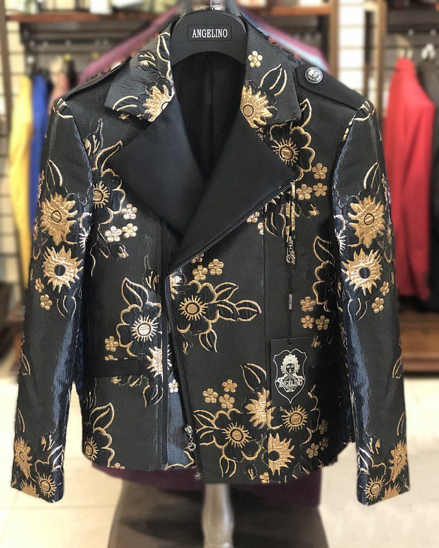 Men's Fashion Jacket - Biker Jacket - Sun F. Gold - ANGELINO