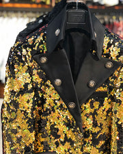 Sequin Coat Gold Black - ANGELINO