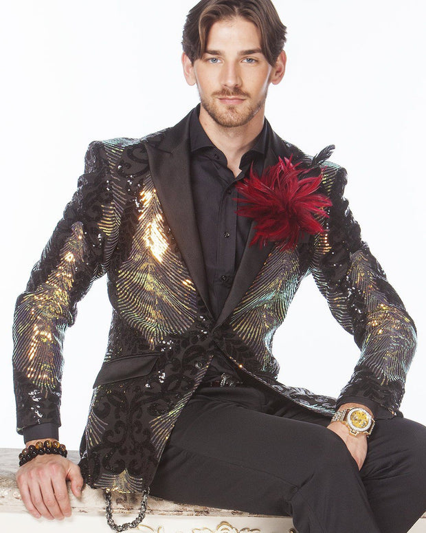 Prom Blazer - Prom Tuxedo - Sequin Blazer - Jupiter Black - Prom 2020 - ANGELINO
