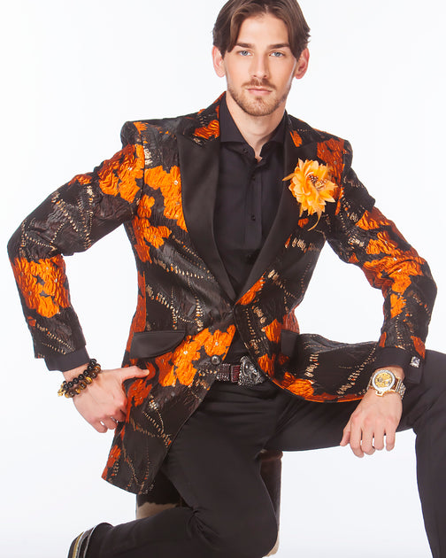 Dark orange blazer discount mens