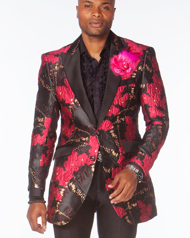 Prom Blazer - prom tuxedo - Venus Pink - Semi Long Blazer - ANGELINO