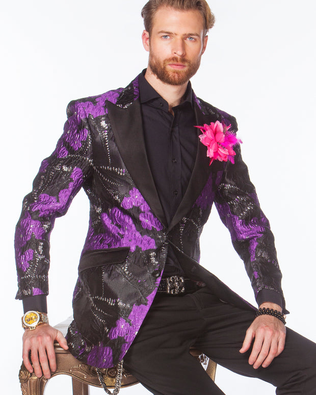 Prom Blazer - Prom Tuxedo 2021 - Venus Purple - Semi Long Blazer - ANGELINO