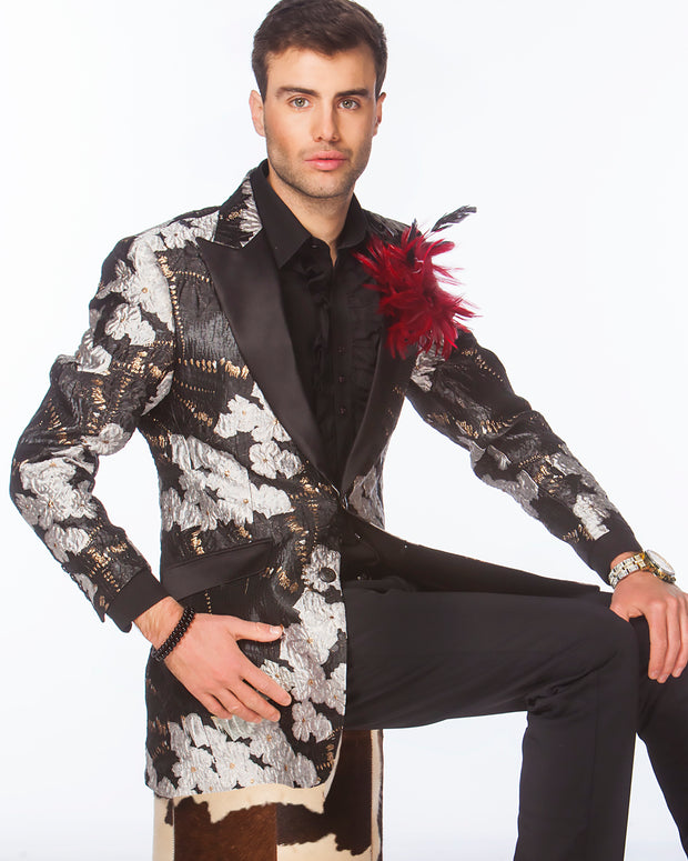 Prom Blazer - Prom Tuxedo 2021 - Venus Silver - Long Blazer - ANGELINO
