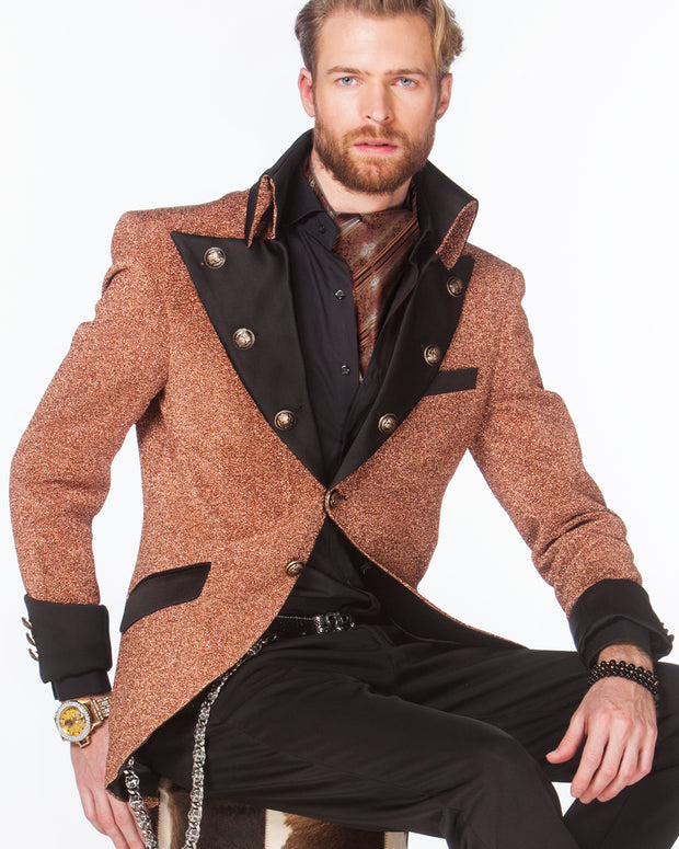 Prom Blazer - Prom Tuxedo - Lord Rose Gold - Semi Long Jacket - ANGELINO