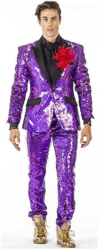 Mens sequin suit, Pink - ANGELINO