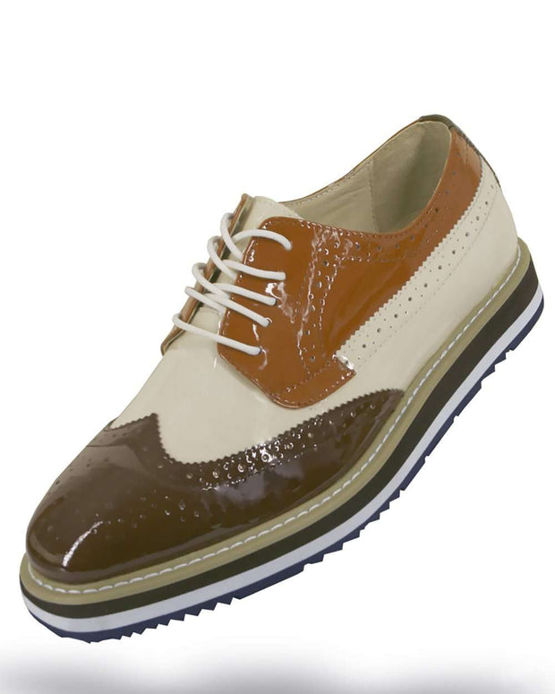 Men's Leather Shoes - Spirit Coffee L. Beige - ANGELINO