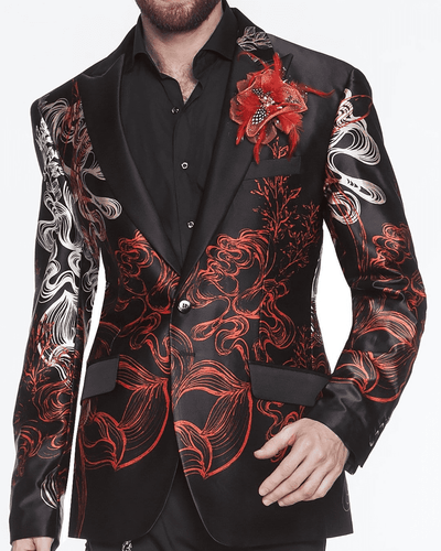 Men's Blazer, Fashion Silk Jacket - Fantasy - ANGELINO