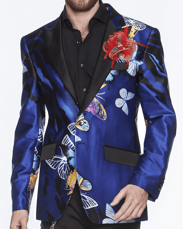 Butterfly blazer, silk tuxedo blazer - ANGELINO