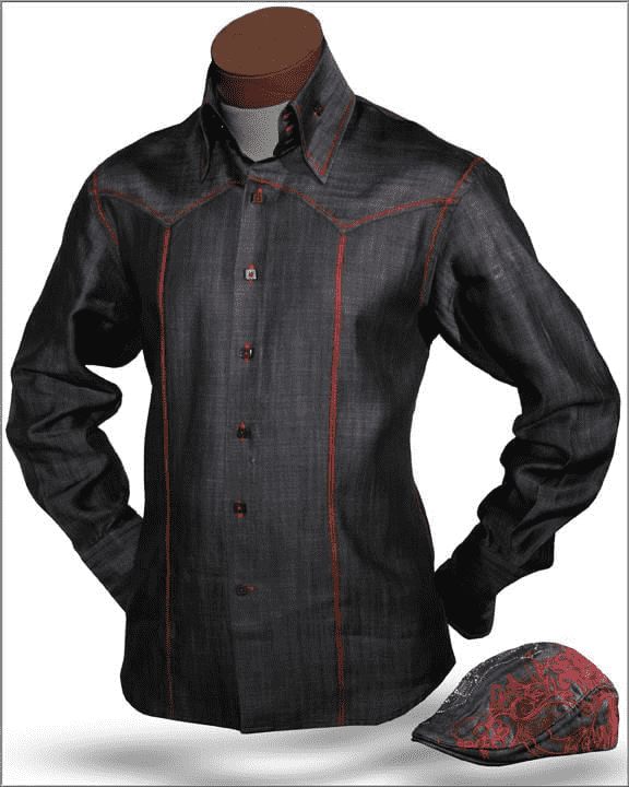 Men's Fashion Angelino Shirts - Celino Black - ANGELINO