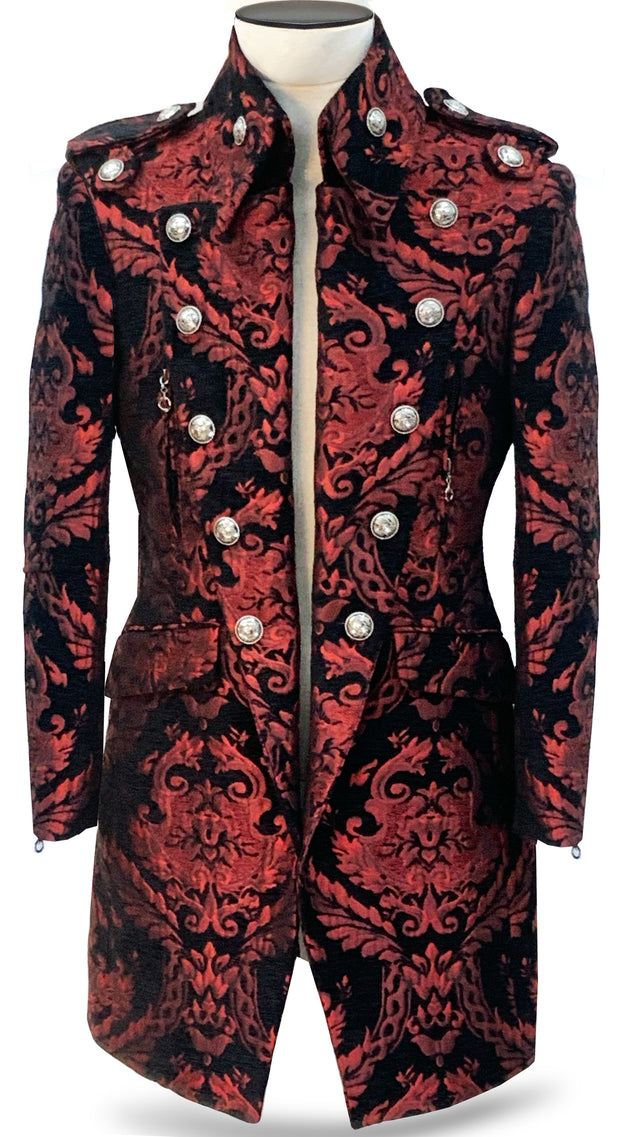mens red long coat,Angelino