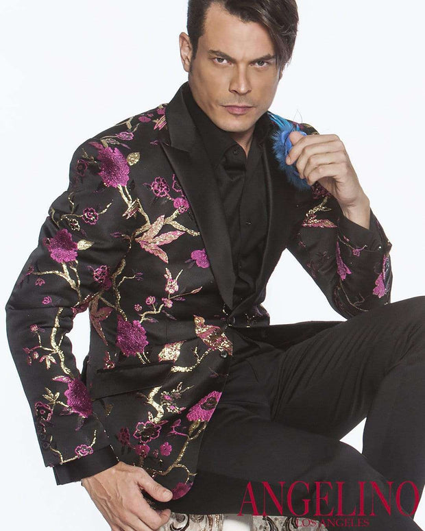 Men's Fashion Blazer-Spring Pink - ANGELINO