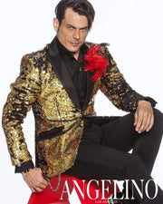 Sequin Jacket Gold/Black - Prom - Tuxedo - Wedding - ANGELINO