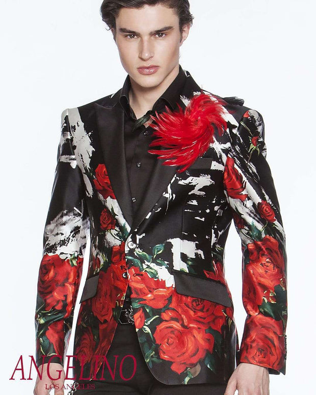 Men's Fashion Luxury Silk Blazer Rose - ANGELINO