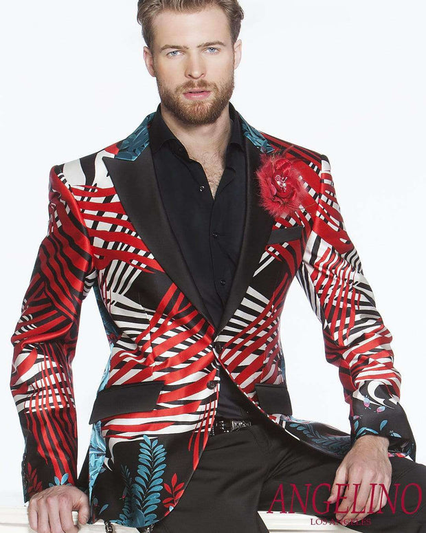 Mens Fashion Blazer/ Silk Jacket  Palm Spring - Tuxedo - Prom -  Wedding - ANGELINO