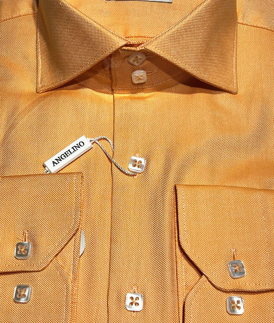 orange slim fit dress shirt OppoSuits Mens Solid Shirt - Orange