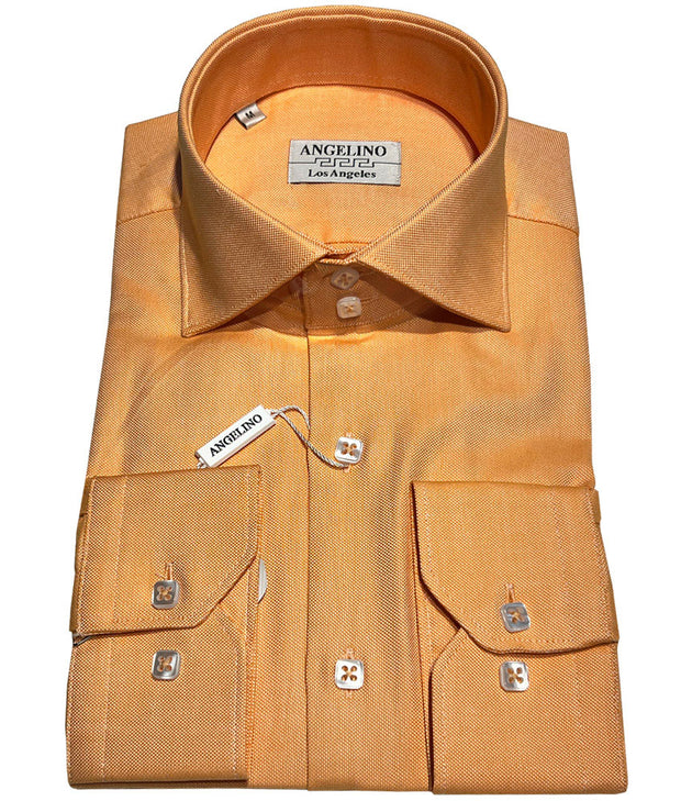 slim fit dress shirt, orange - ANGELINO