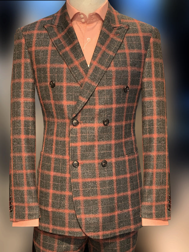 Plaid Suit for men, Red,black, Angelino