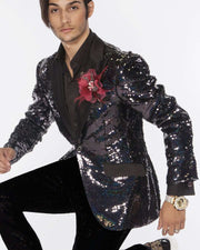 Sequin Blazers - Sequin Black - prom - blazer - slim fit - wedding - ANGELINO