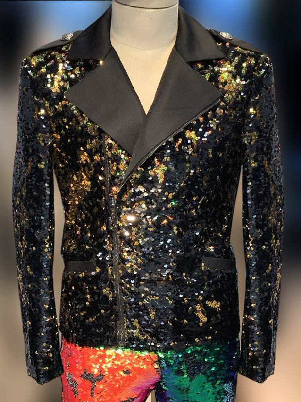 Men's Sequin Jacket - Men's Biker Jacket