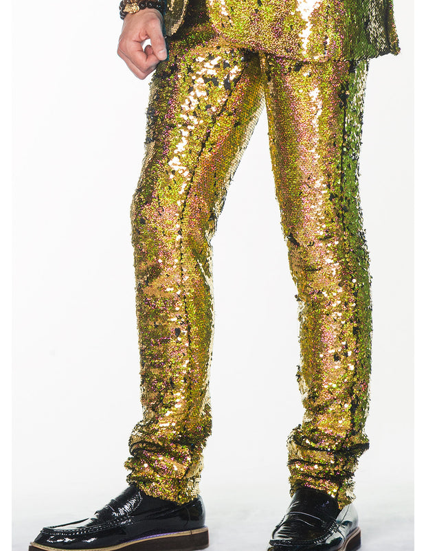 sequin pants gold, Angelino