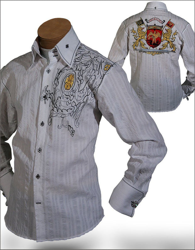 Men' Fashion shirt Lion White - ANGELINO