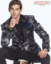 Men's Fashion Sports Coat Blazer-Torro Navy - ANGELINO